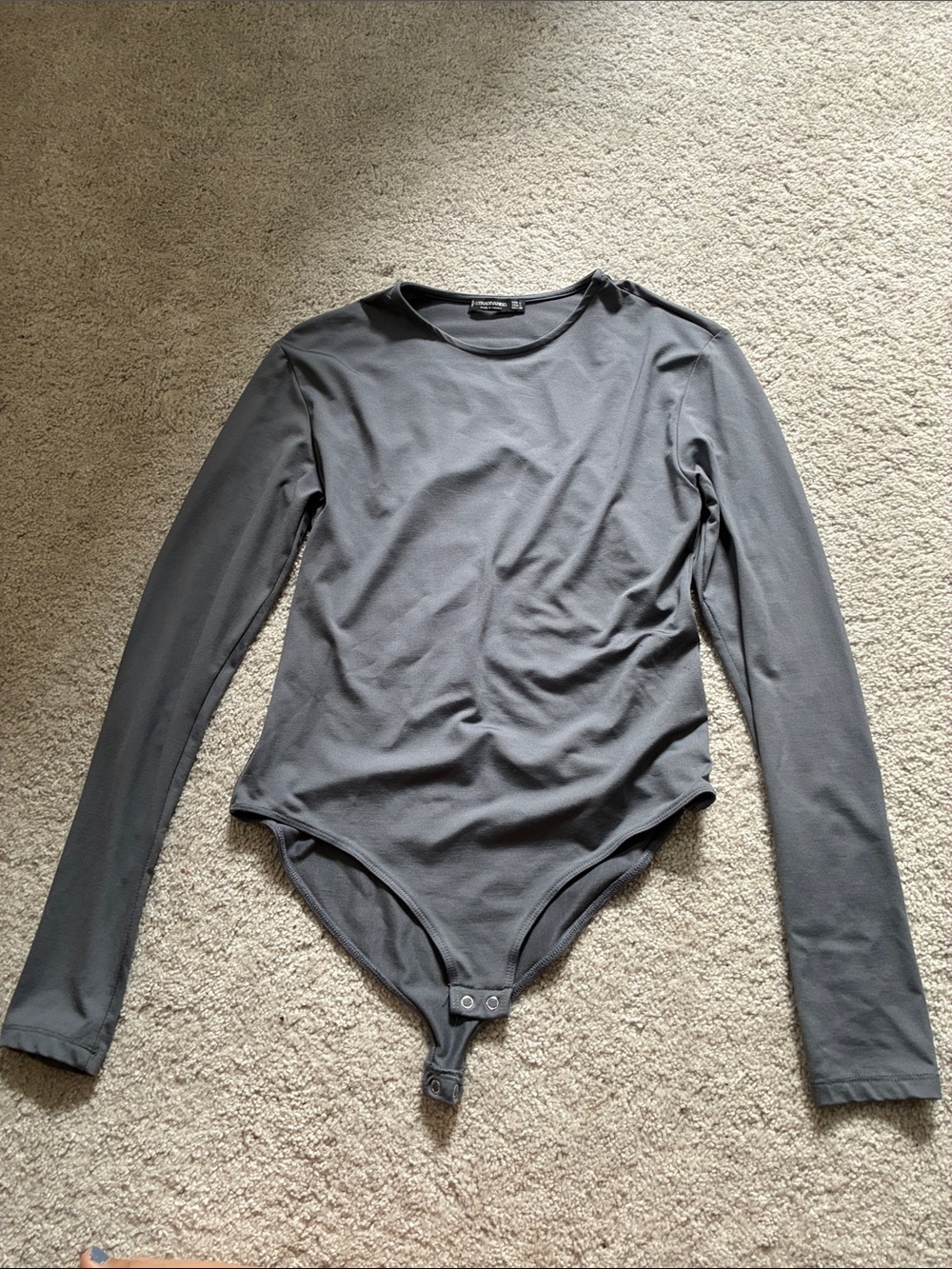 Stradivarius Slate Gray Scoop Neck Top